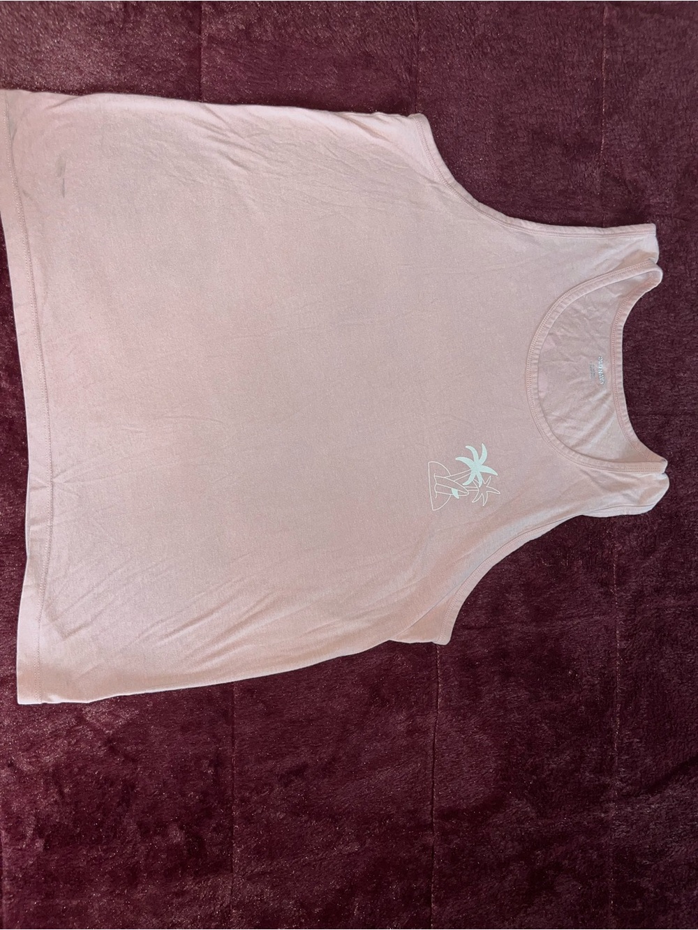 Old Navy Blush Pink Palm Tree Graphic Tank Top